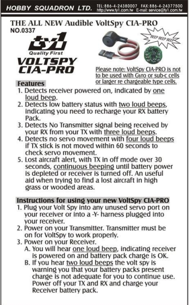 TEX030337 Volt-Spy CIA-Pro Modellfinder 86dB! JR